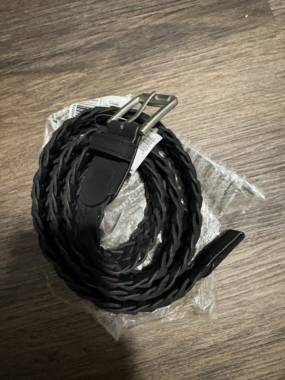 Old Navy Braided Suede Belt sz XL Black NEW